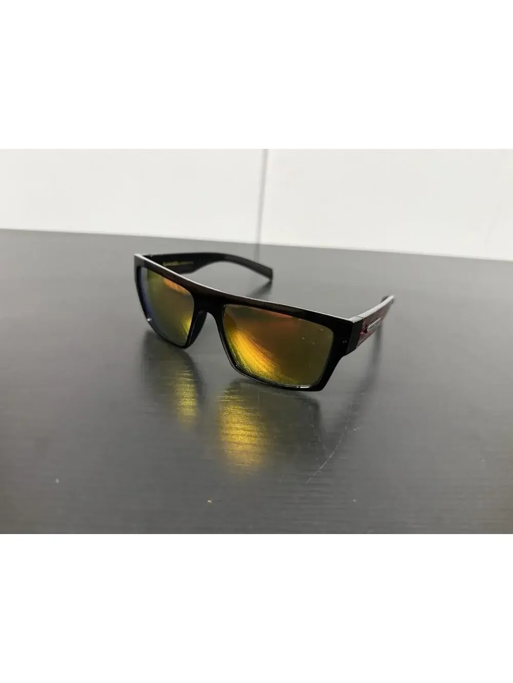 Vintage Biohazard Wrap Sunglasses Red Lightning Black Y2K BMX Skater